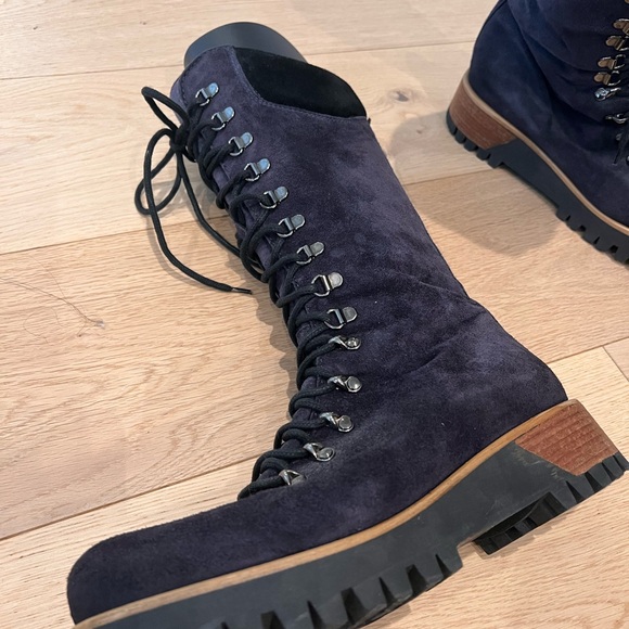 Stylish Navy Lace-Up Boots for Women - Picture 7 of 9